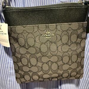 Coach Black and Gray Signature Crossbody Bag